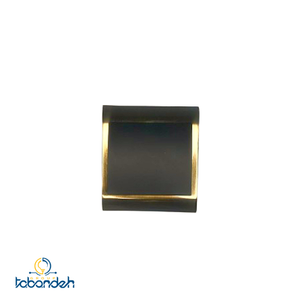 کلید و پریز رویان مدل طاها مشکی با قاب فلزی طلایی